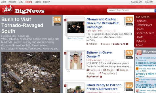 Ask.com Launches BigNews!