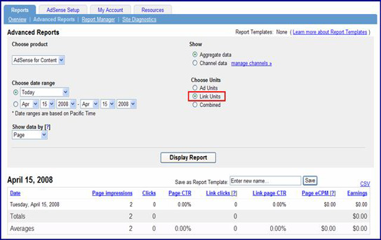 Google AdSense Now With Link Units Reporting