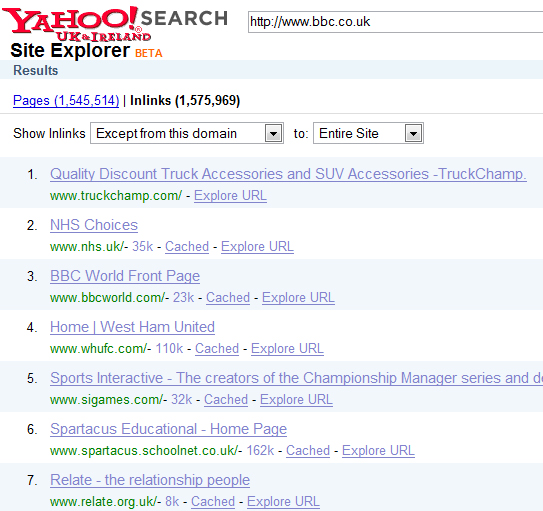 Yahoo! Launches Sitemap Explorer for UK & Ireland!