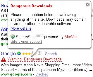 Yahoo! Shows Google as a Malware! Turns out to be Yahoo! URL Mix-Up!