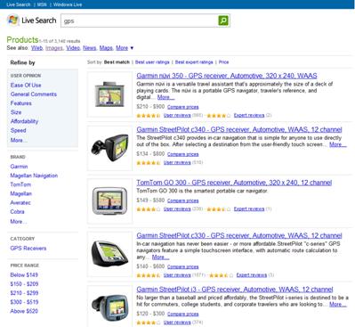 Microsoft Applies Another Update to Live Product Search- MSN on the Fastrack!