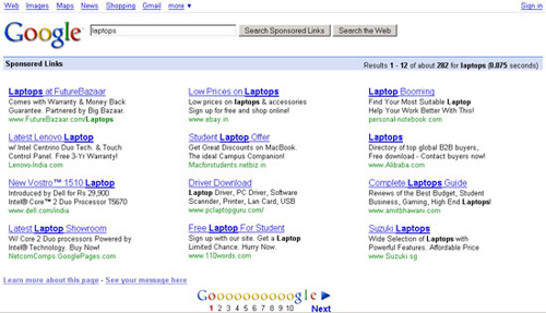 AdWords Sponsored Links