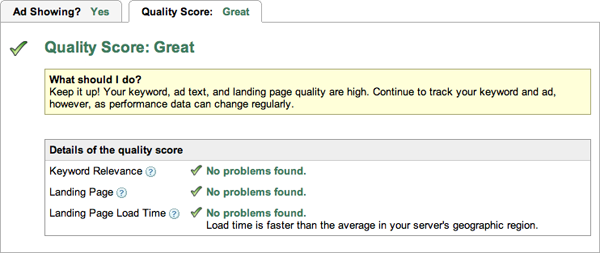 Google AdWords Quality Score System
