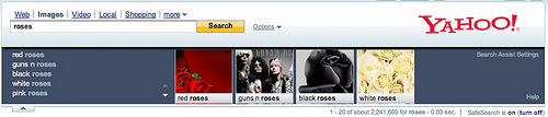 Search Assist for Image Search By Yahoo