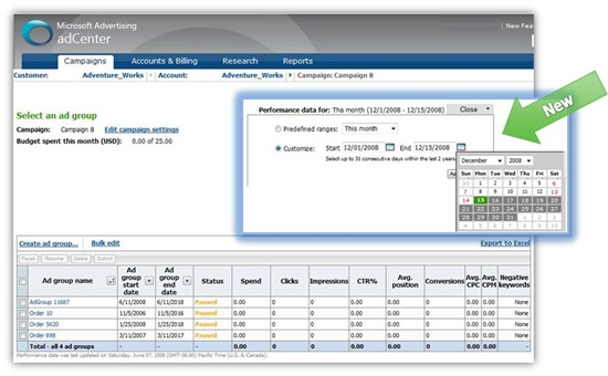 adCenter New Features