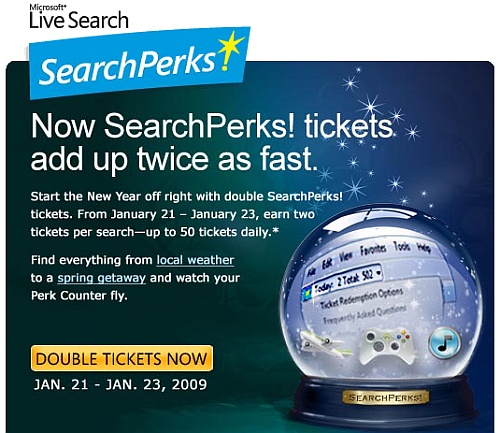 Microsoft Offers SearchPerks Incentive