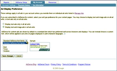 AdSense Lets Publishers Change Fonts