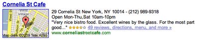 Local Search Results in Google Maps