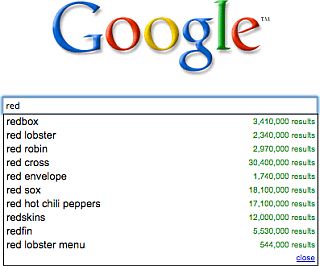 Google search suggestions