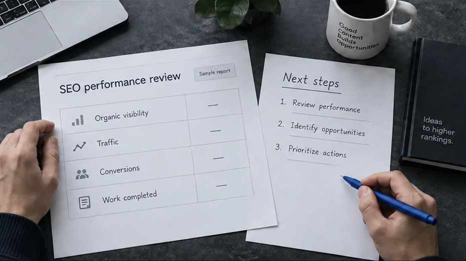 SEO reporting dashboard