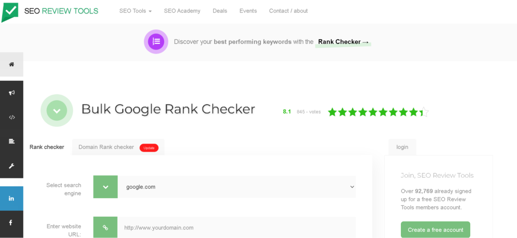 Bulk Google Rankchecker