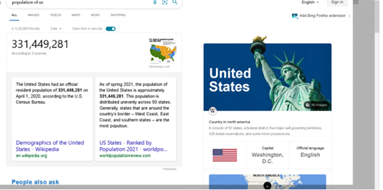 Bing Search Display