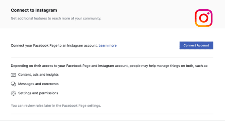 Connect Facebook Page to Instagram Account