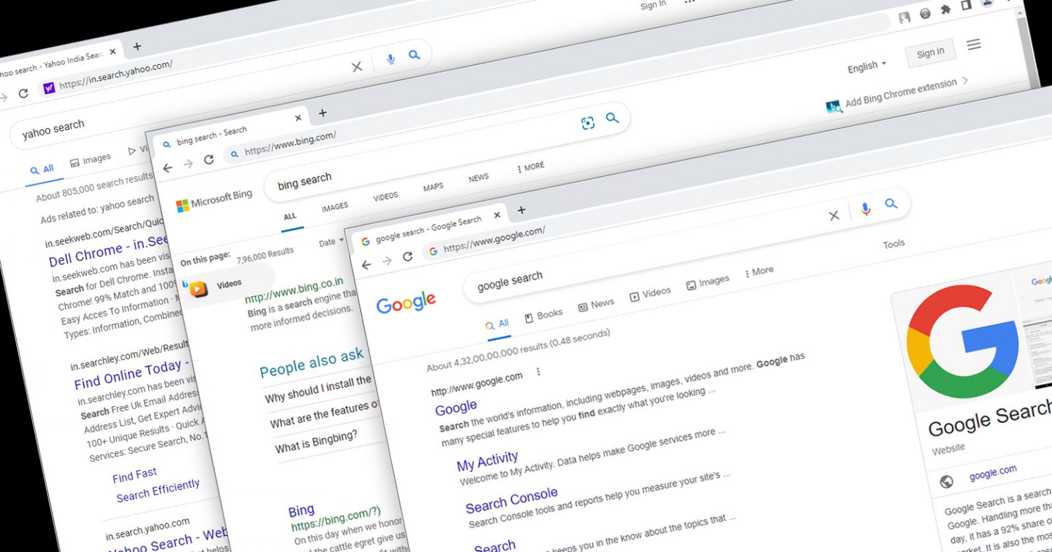 Google Bing Yahoo