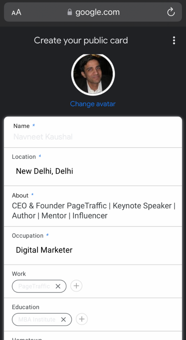 People Card Add Me To Search - How to Create Your Google People Card - PageTraffic