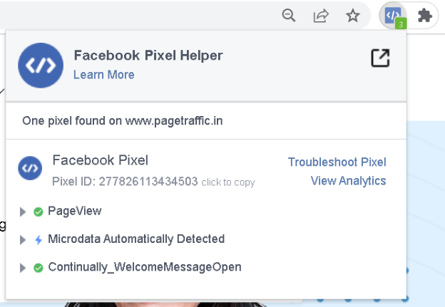 Facebook Pixel Helper setup