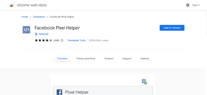 Facebook Pixel Helper chrome