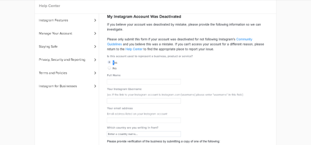 recover Instagram account Guideline