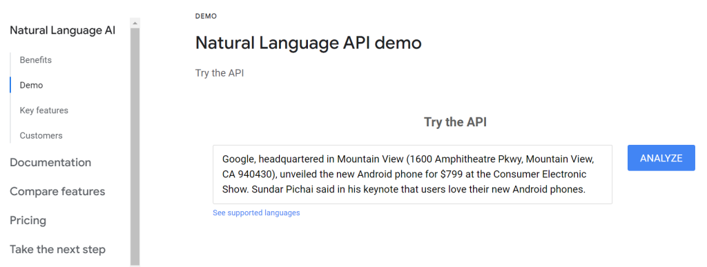 Language API