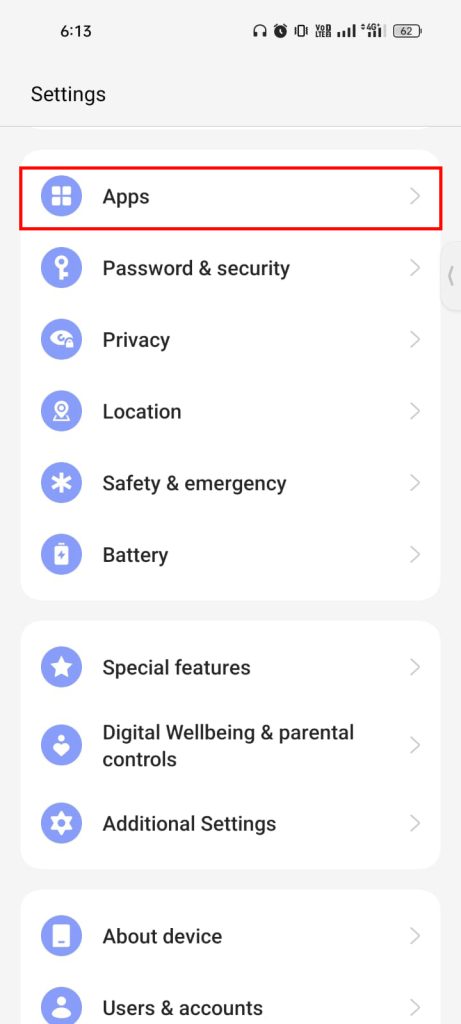 App Mobile Settings