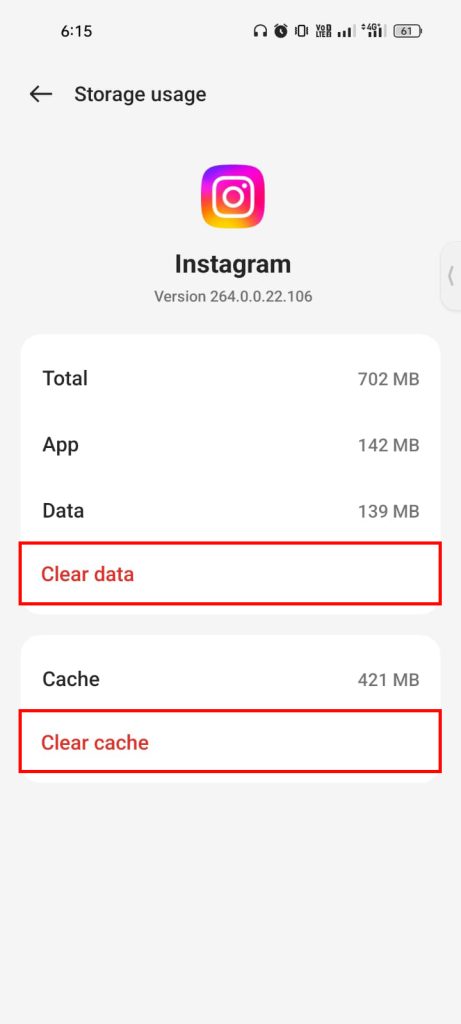 Instagram Clear Cache