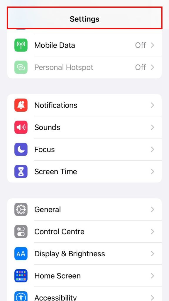 Mobile Settings