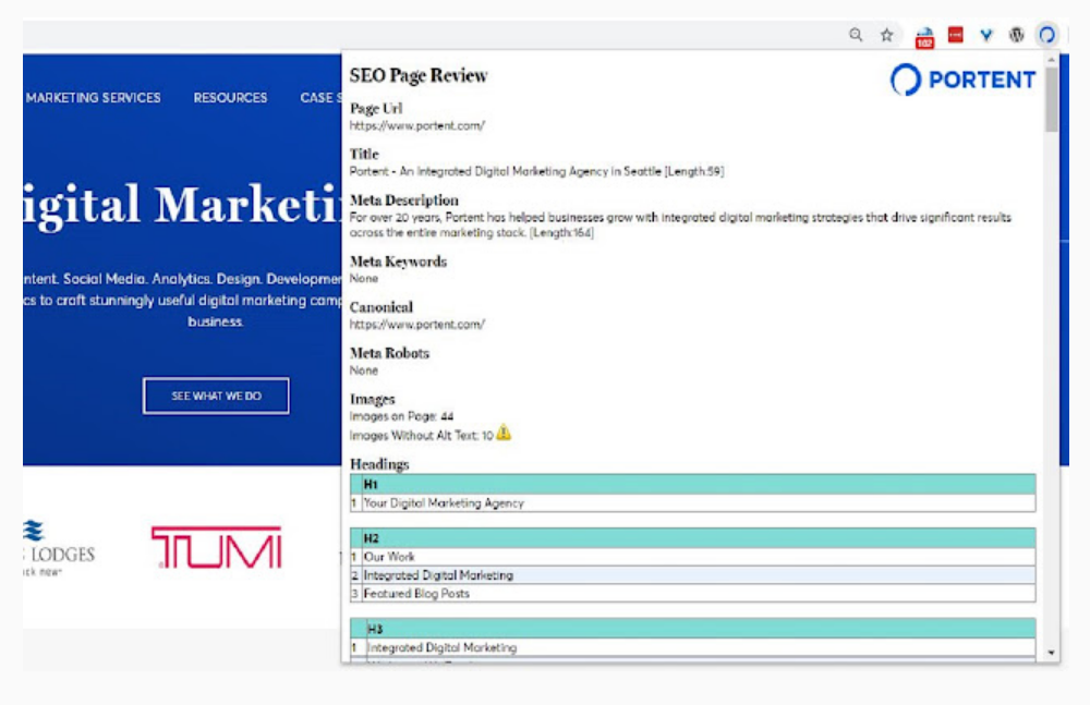 Portent’s SEO Page Review
