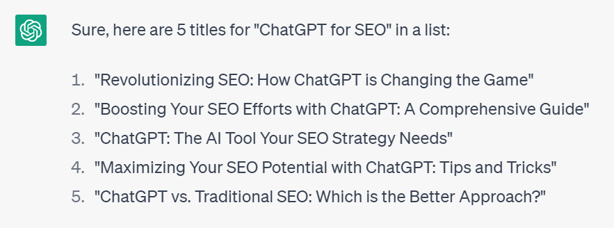 SEO titles List