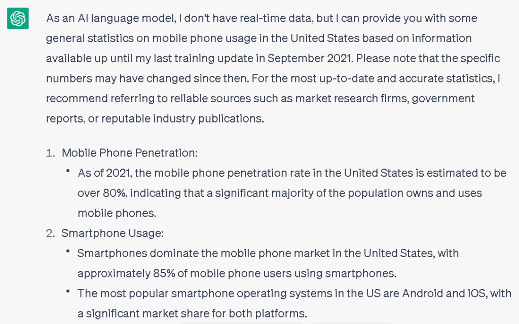 ChatGPT Statistical Data