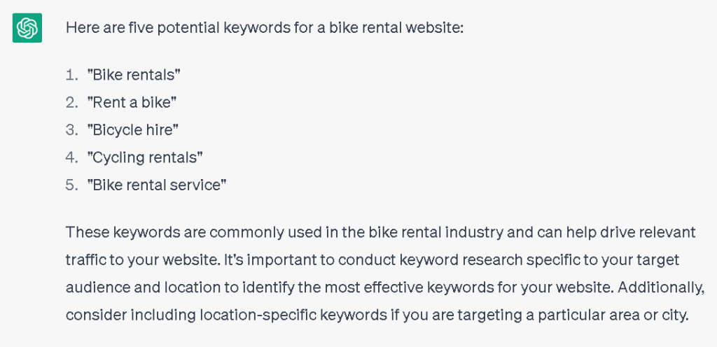 ChatGPT Keyword Prompts