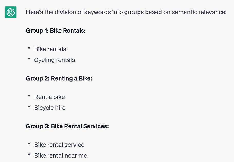 Relevance Keyword Clustering