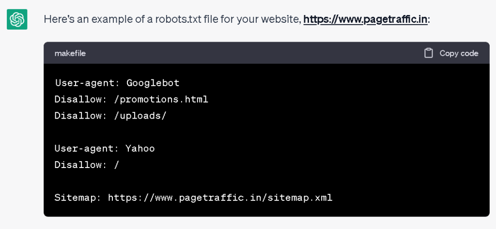 ChatGPT Robot.txt Rules