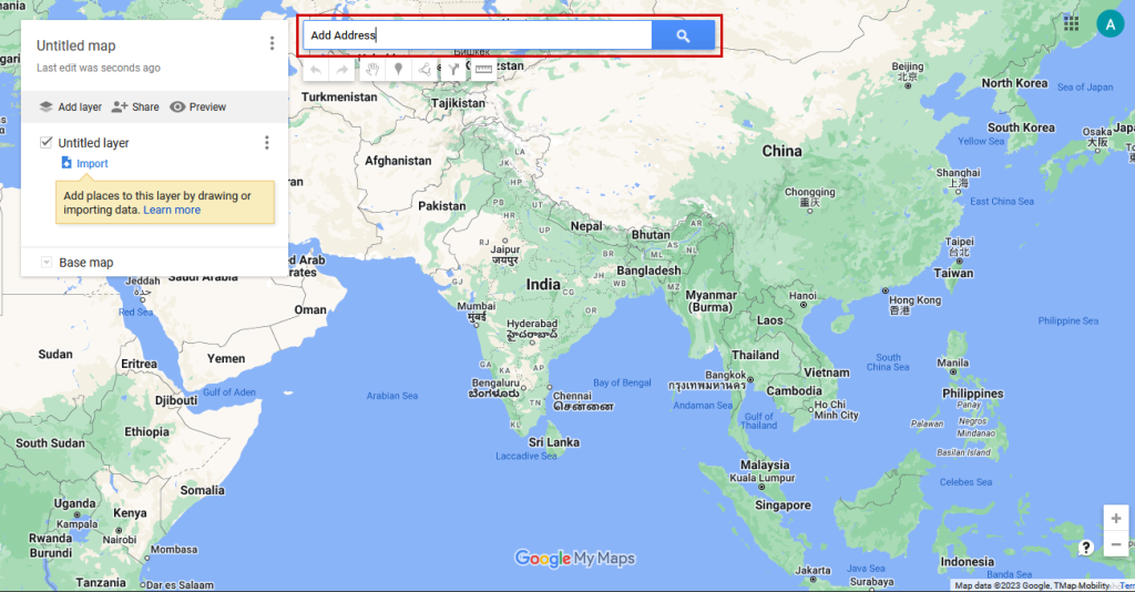 Google Maps page add business's address
