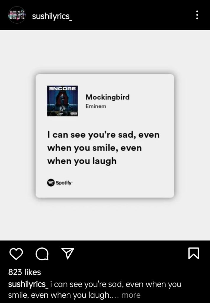 Lyrics Instagram Caption