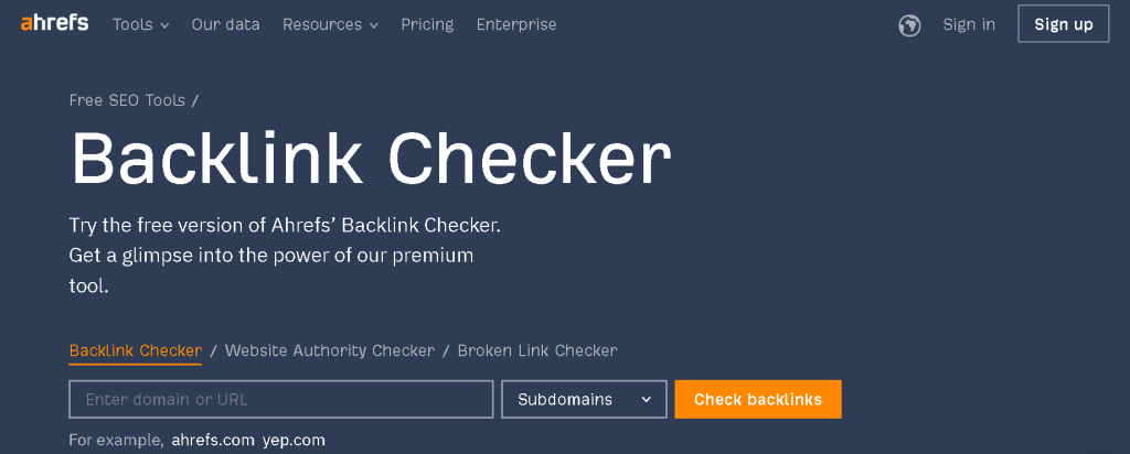 Ahrefs Backlink Checker