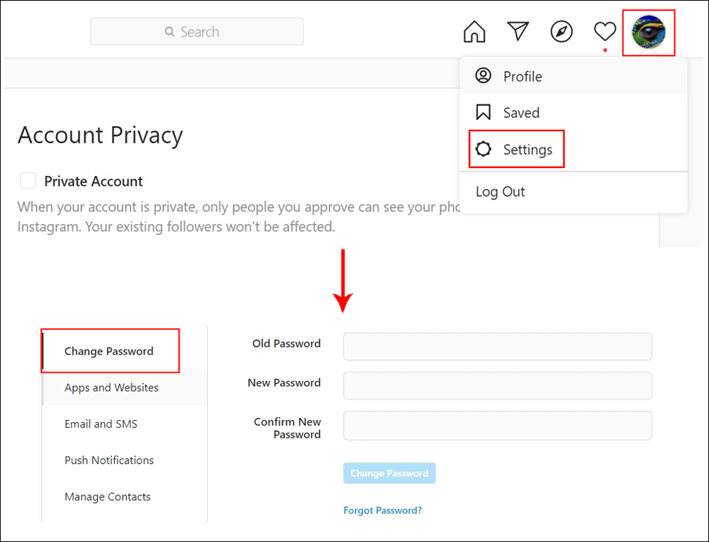 Instagram Change Password