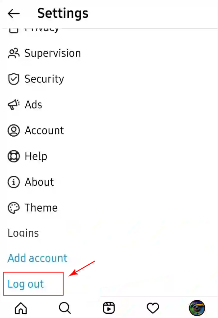 Instagram Logout