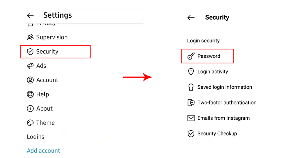 Instagram Password Change