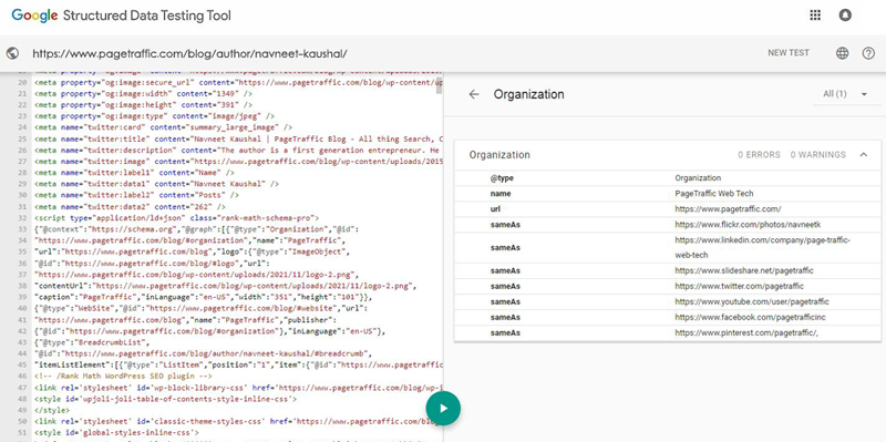 Structured Data Testing Tool