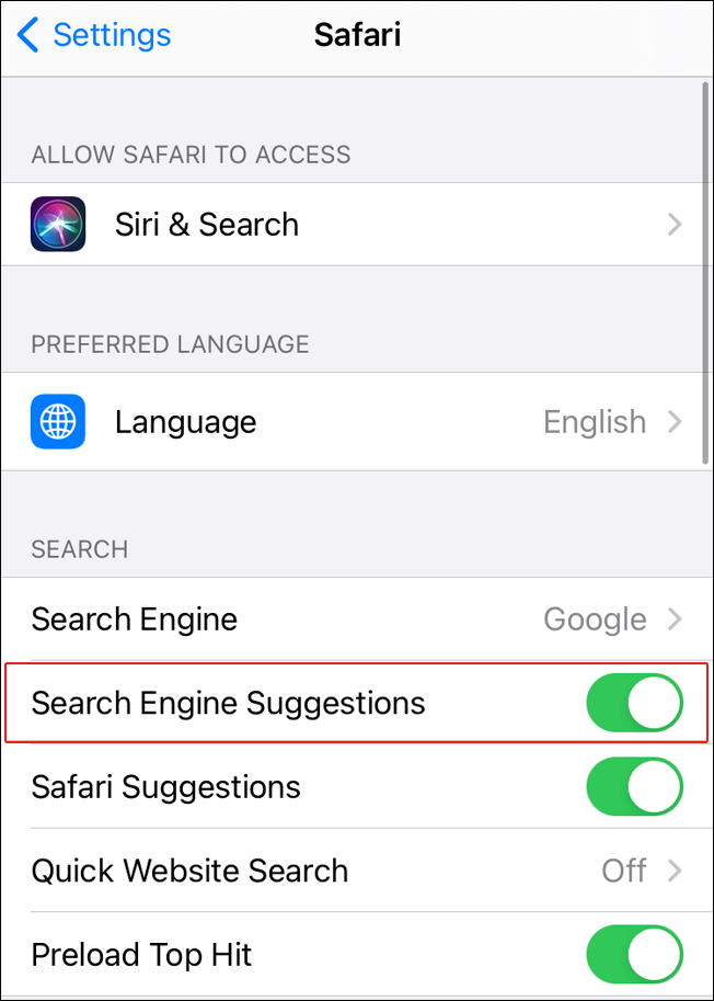 Trending Searches on Safari iPhone
