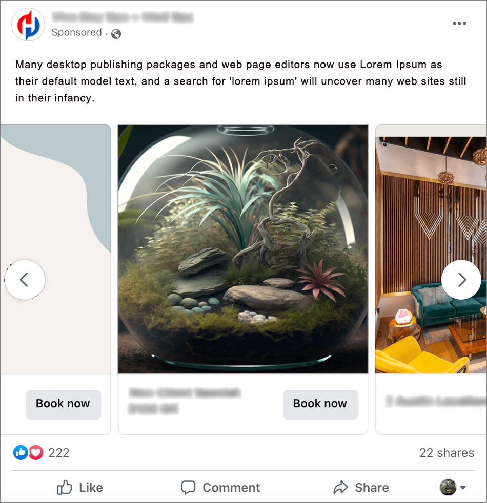 Facebook Carousel Ad size