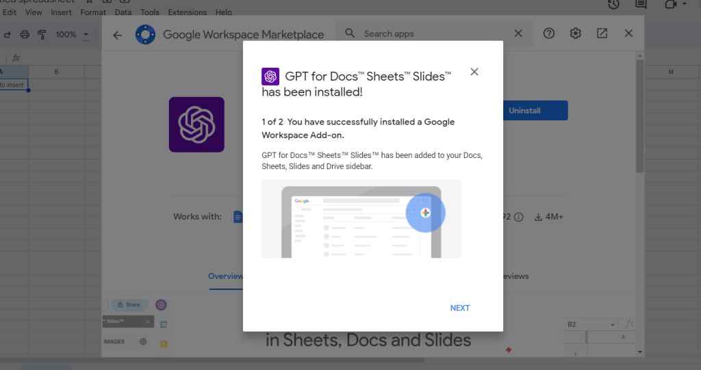 Activate ChatGPT in Google Sheets