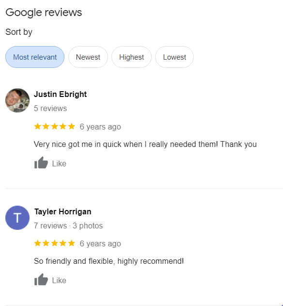 google reviews