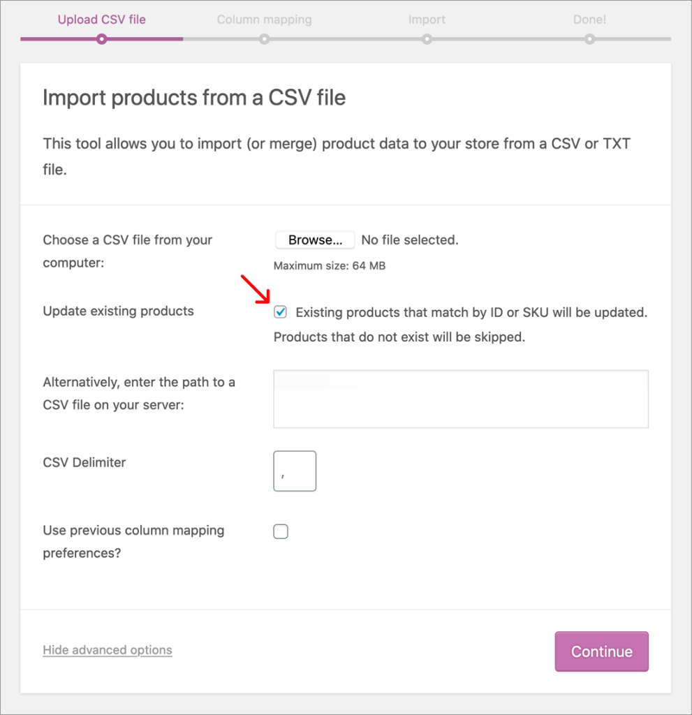 Upload CSV File