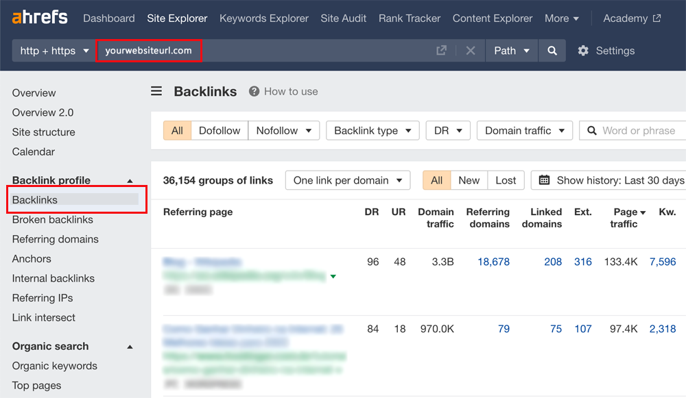 Ahref Backlinks