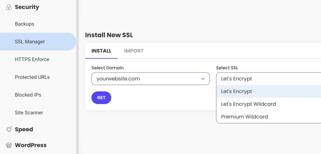 SSL Certificate Settings 